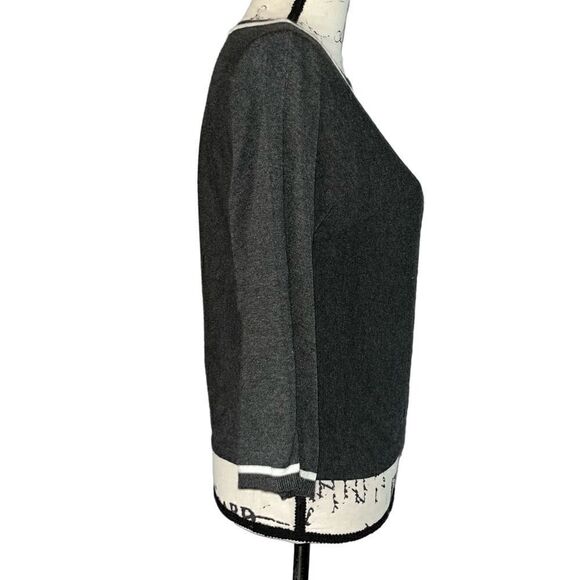 Jones New York dark gray & white cardigan sweater small - Picture 5 of 7